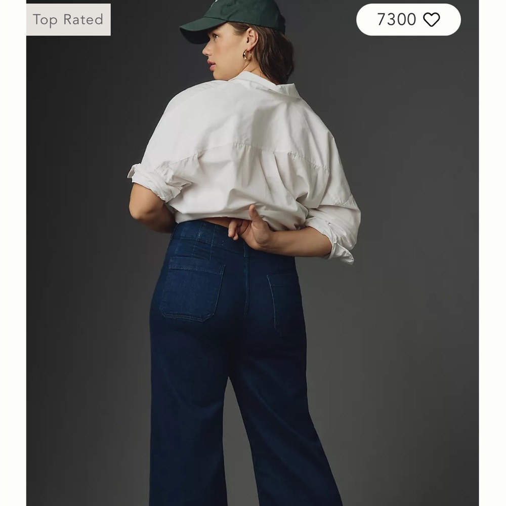 The Colette Cropped Wide-Leg Jeans by Maeve